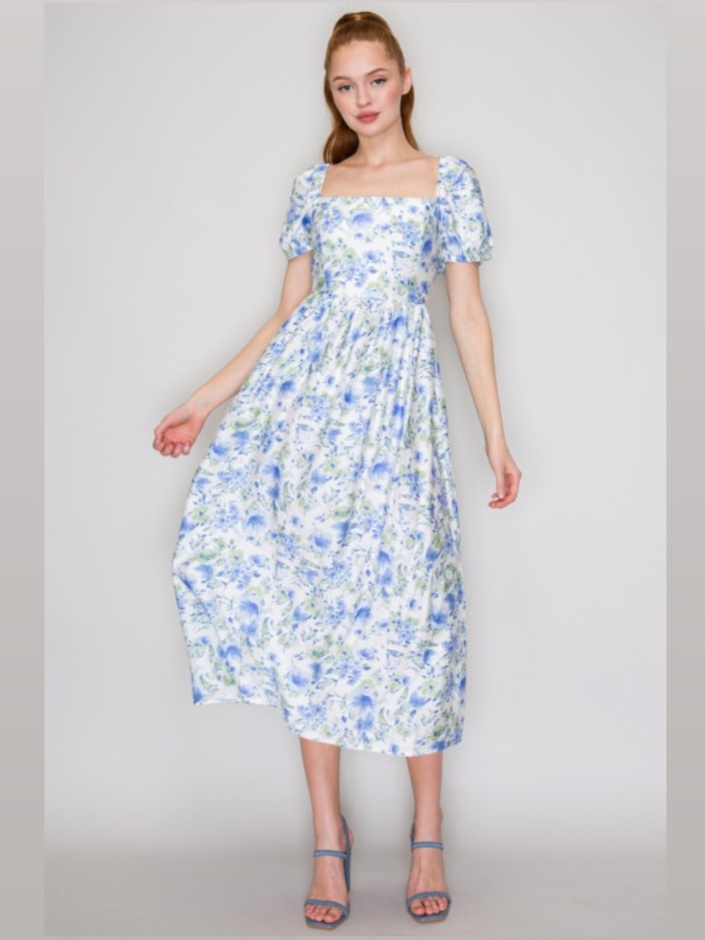 Floral Crossed Back Midi Dress NWT
